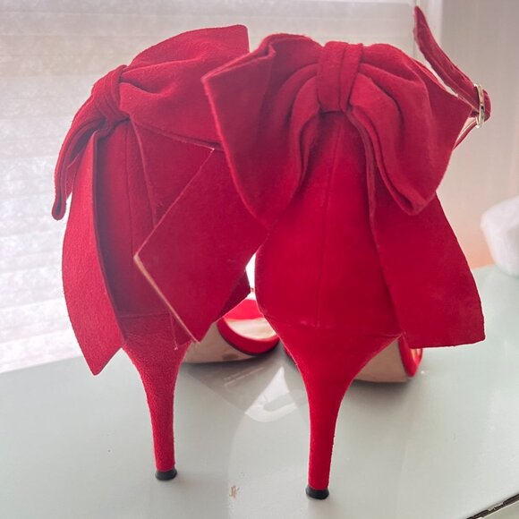 Open-Toe Sandals with Large Velvet Bow by Jessica Simpson sz 10 - Picture 4 of 12